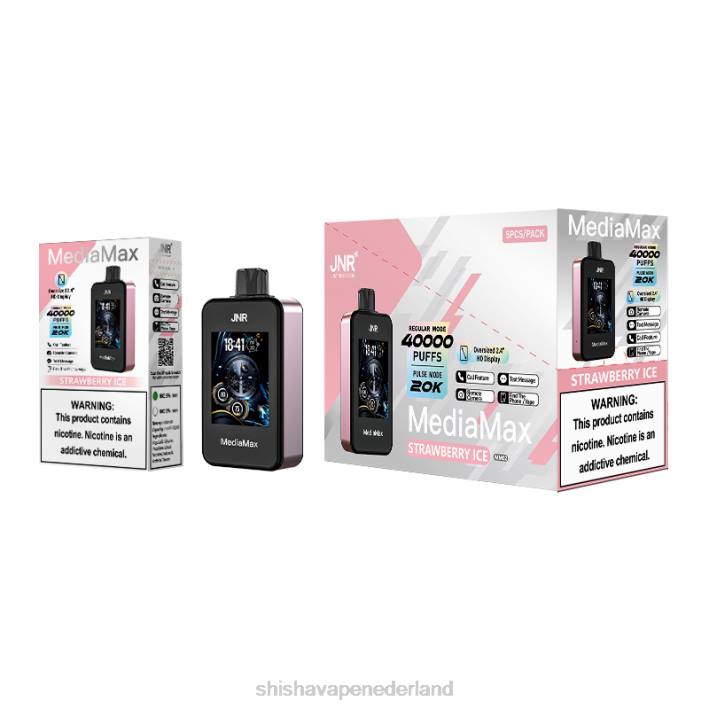 JNR MediaMax 40k trekje - JNR vapes factory aardbeien ijs 578T17