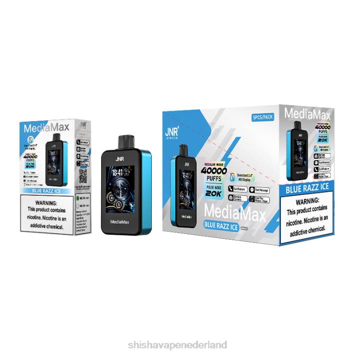 JNR MediaMax 40k trekje - JNR vapes website blauw razz-ijs 578T21