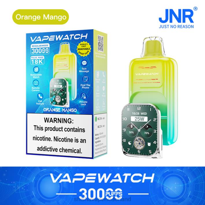 JNR damp horloge - JNR vape Amsterdam oranje mango 578T2
