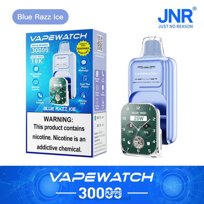 JNR damp horloge - JNR vapes website blauw razz-ijs 578T11
